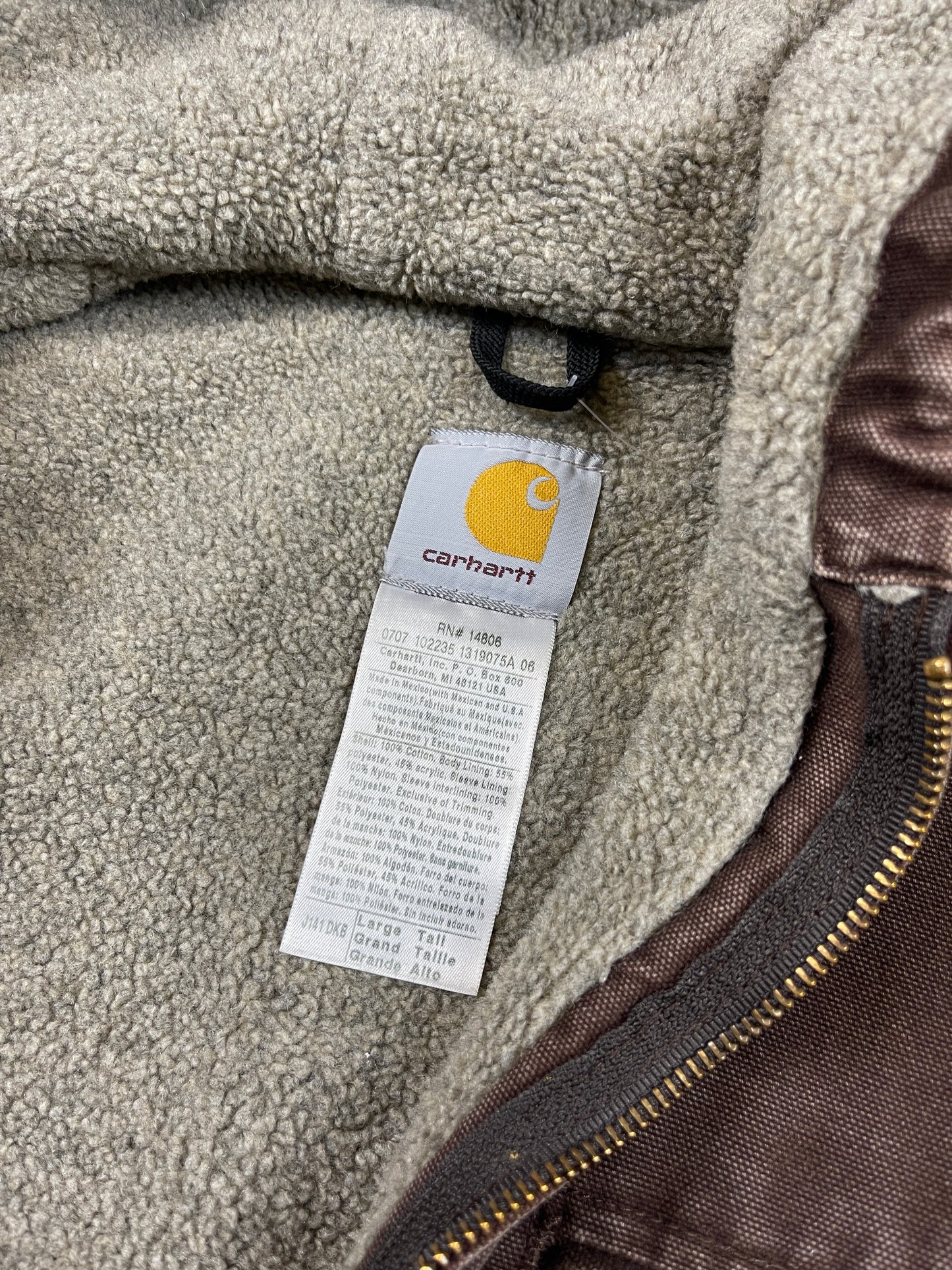 Carhartt Sherpa-Lined Brown Hooded Jacket