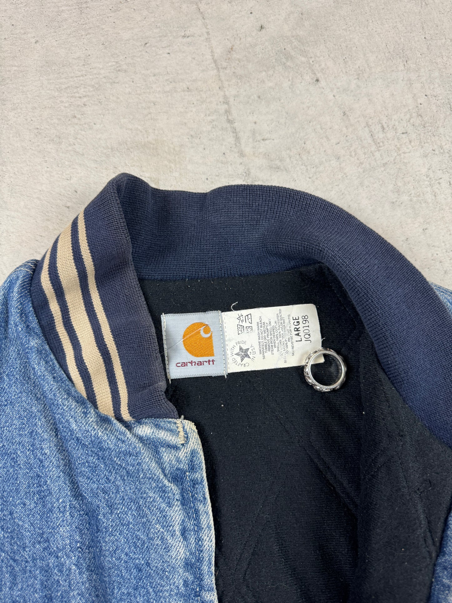 RARE 1990’s Carhartt Denim Varsity Jacket