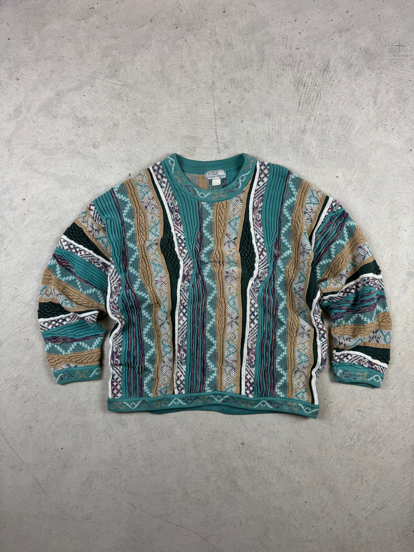 1990’s Coogi-Style ‘RSM’ 3D Knit