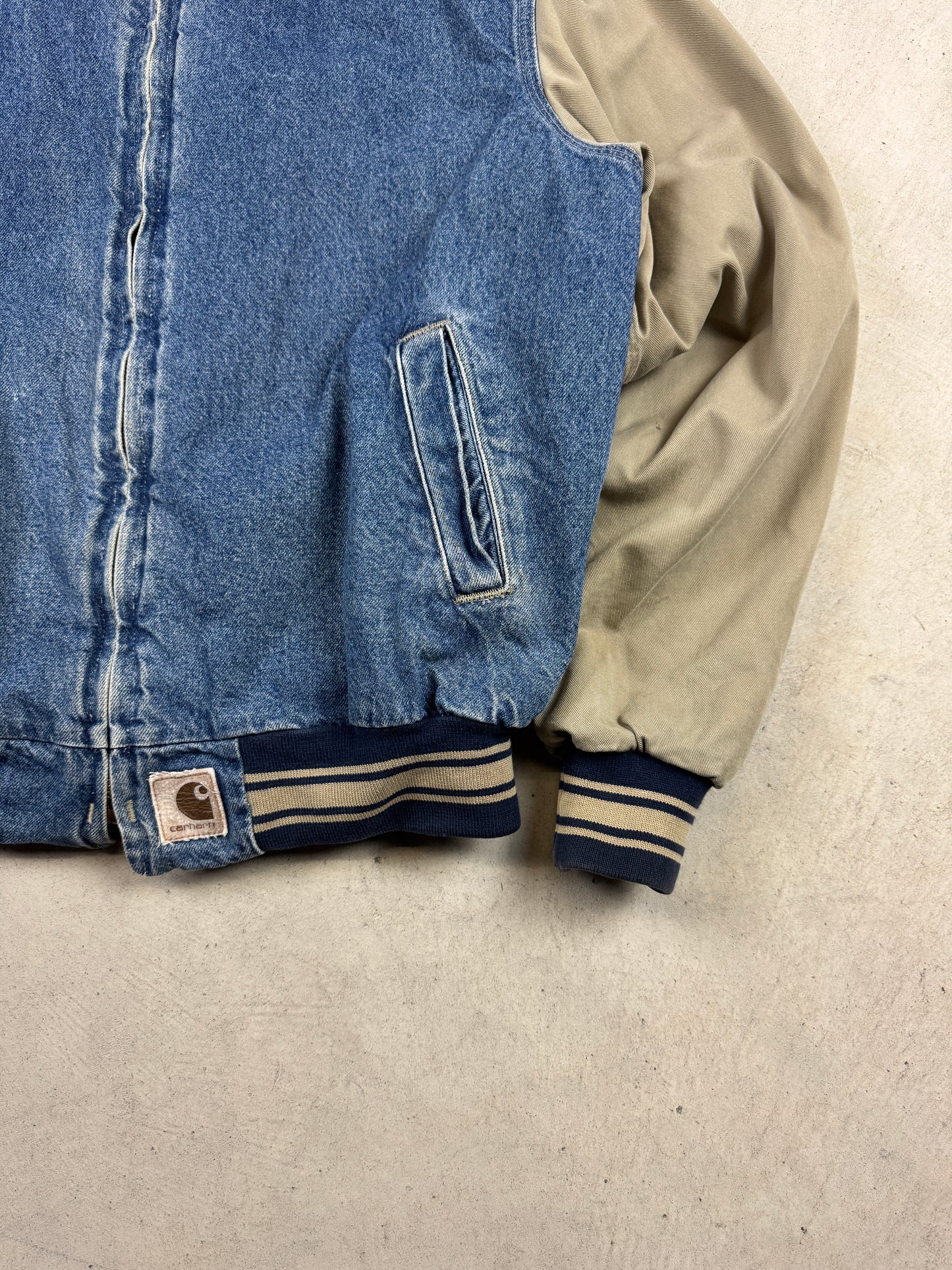 RARE 1990’s Carhartt Denim Varsity Jacket