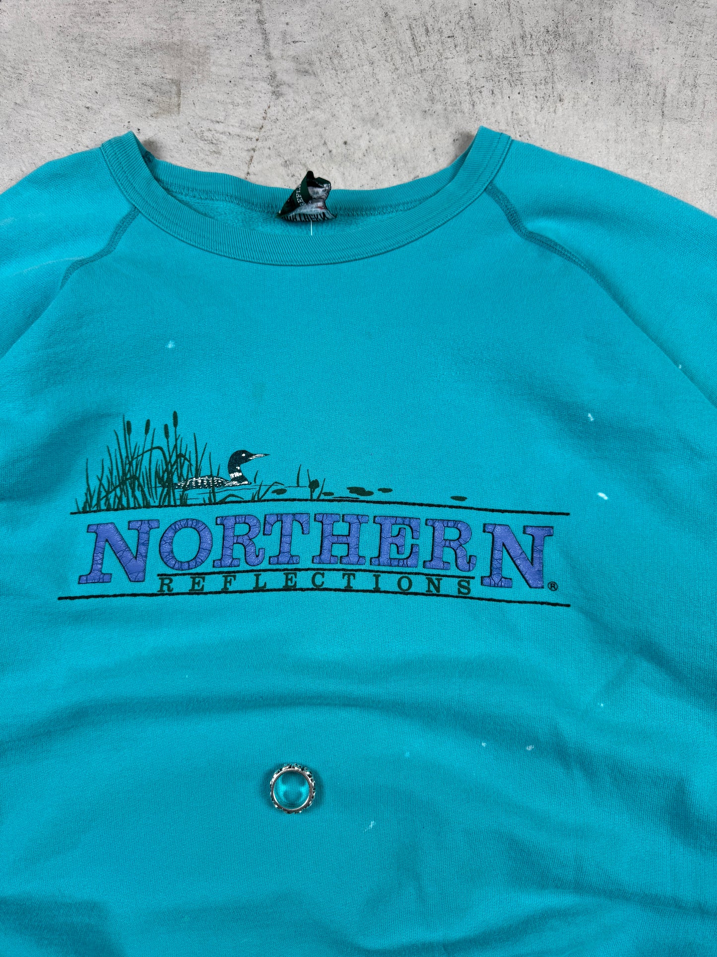 1990s Northern Reflection Teal Duck Crewneck