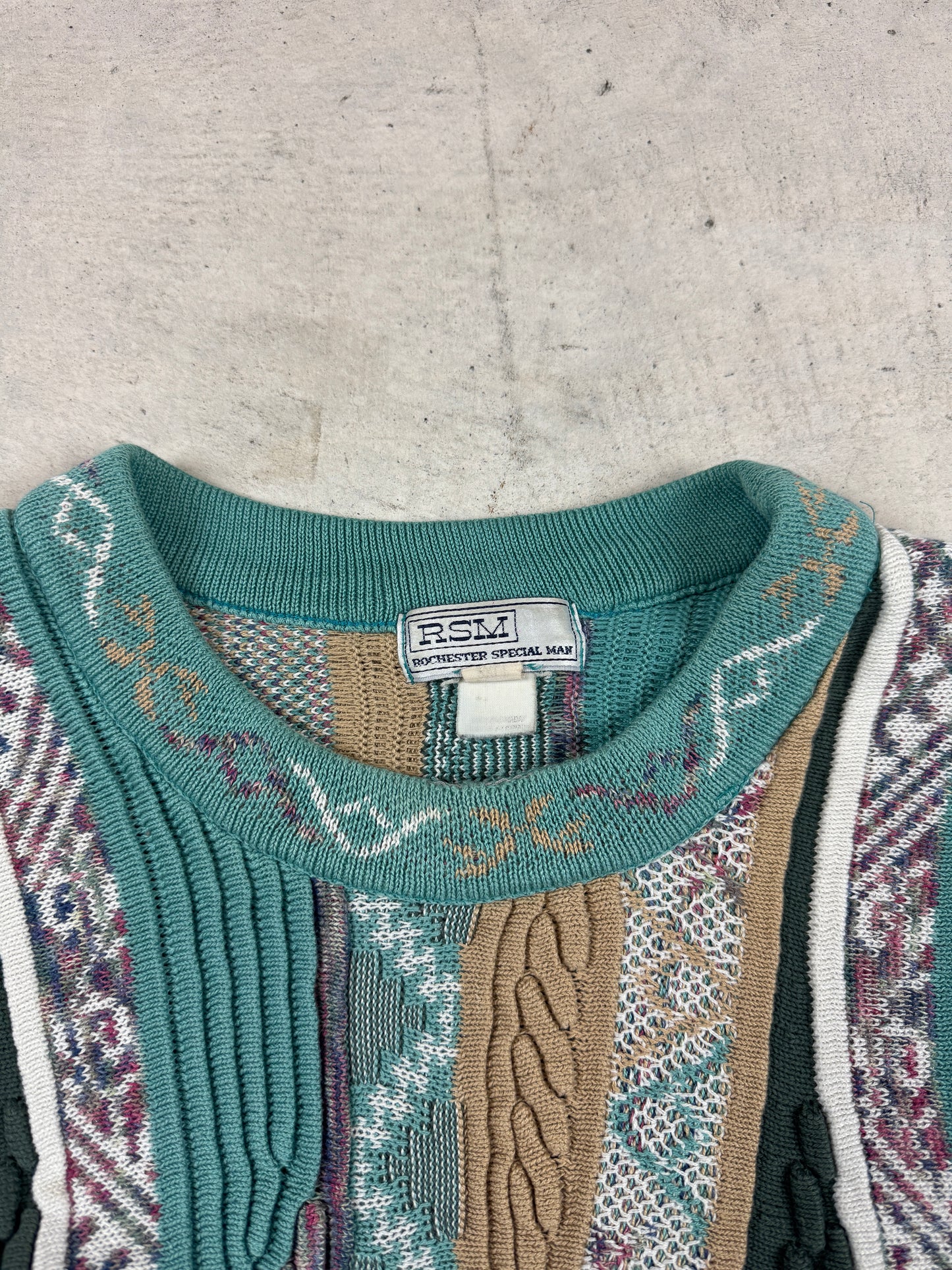 1990’s Coogi-Style ‘RSM’ 3D Knit