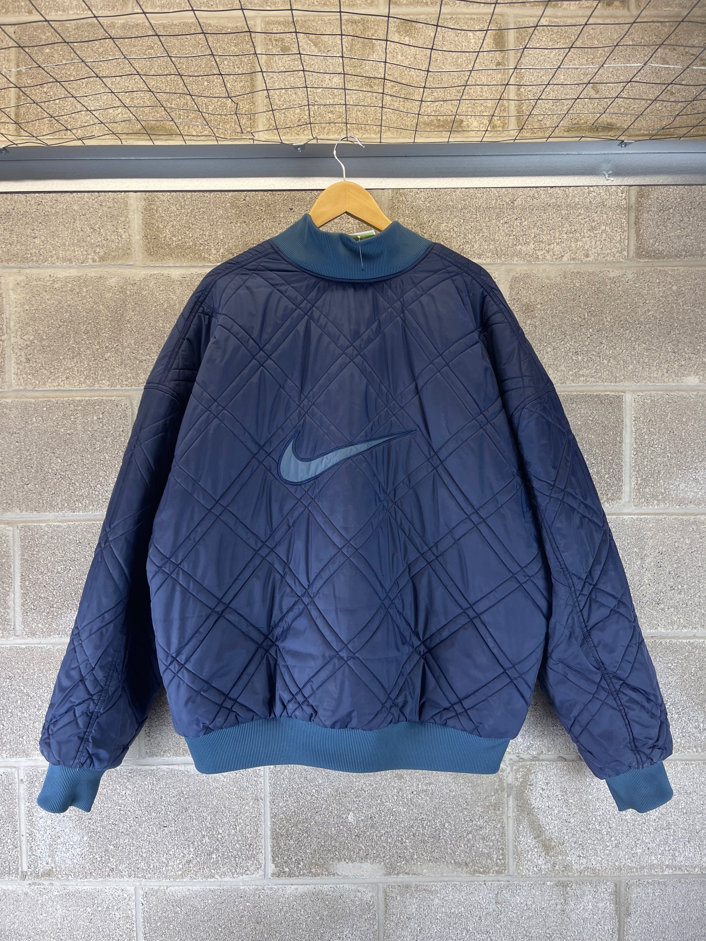 1990s REVERSIBLE Nike Quilted Blue Jacket