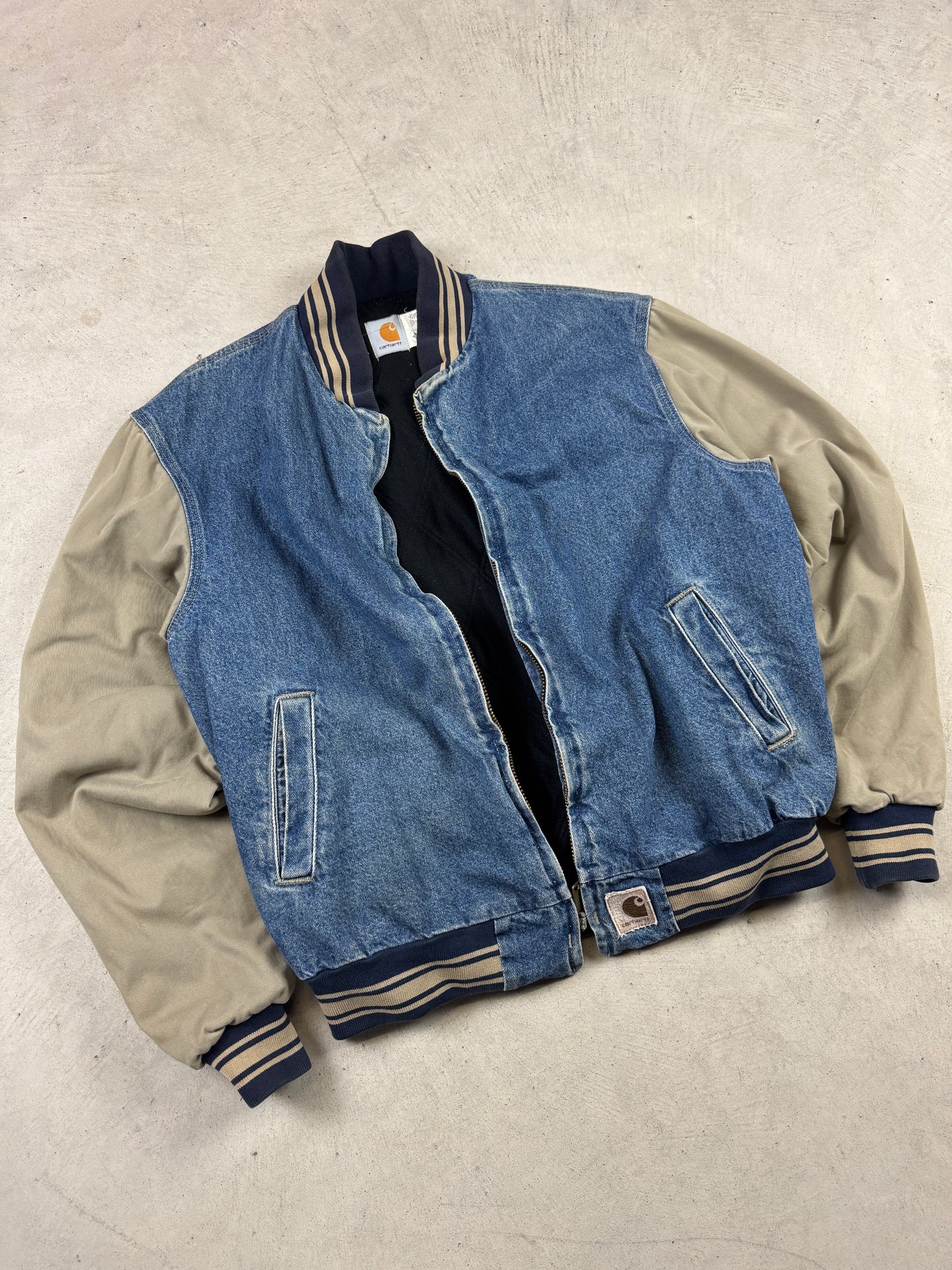 RARE 1990’s Carhartt Denim Varsity Jacket