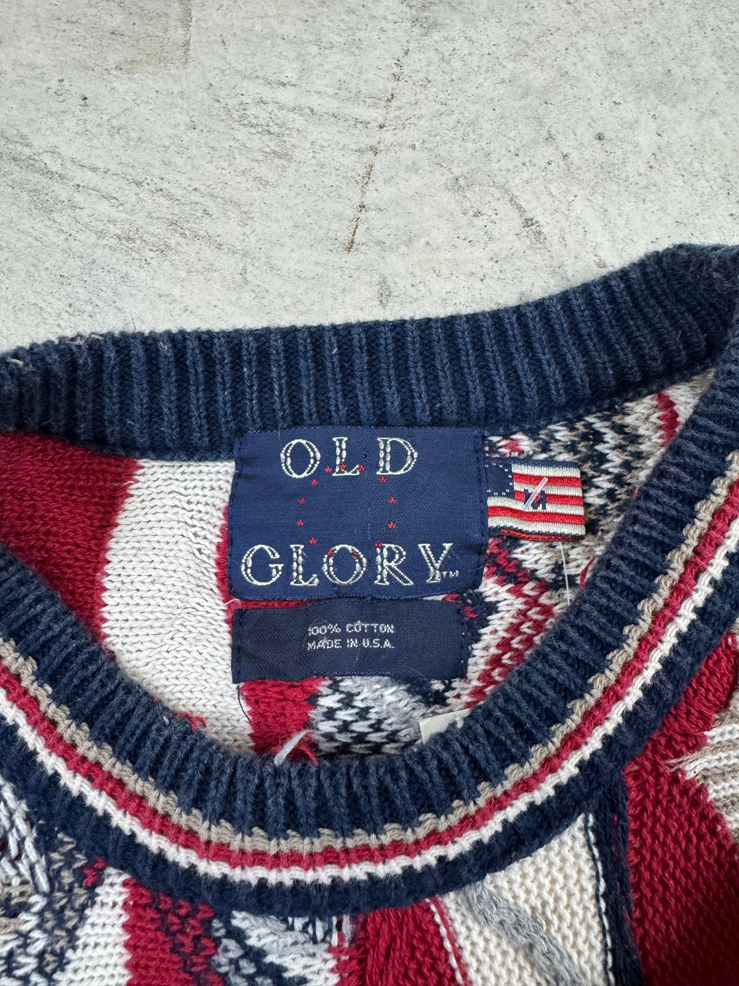 1990’s Coogi-Style ‘Old Glory’ 3D Knit