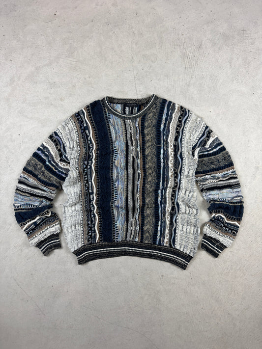 1990’s Coogi-Style ‘Cellinni’ Grey 3D Knit