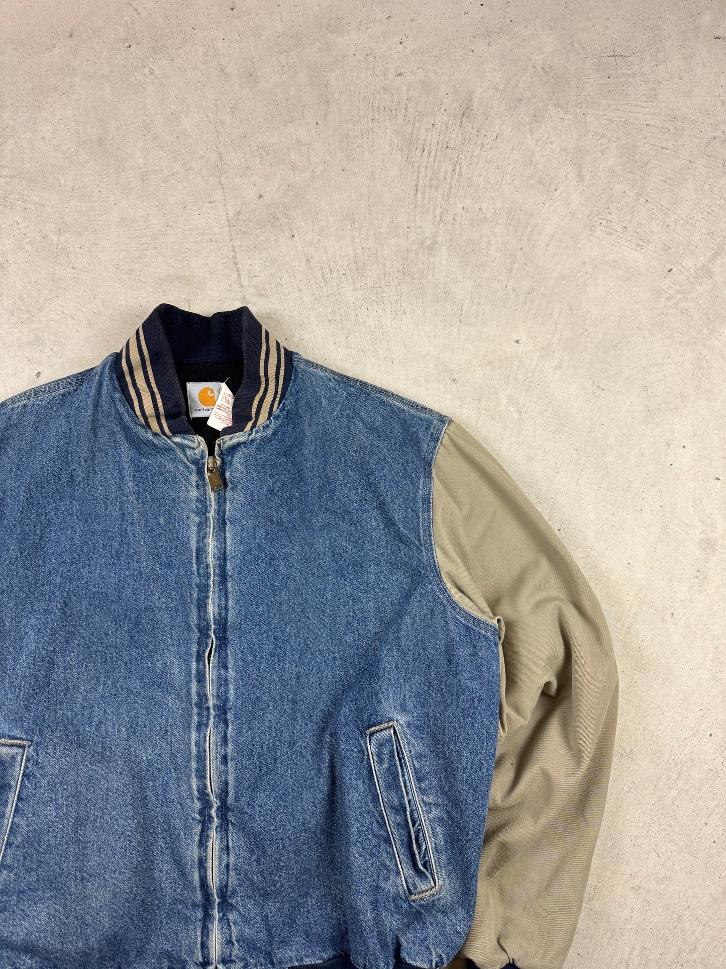 RARE 1990’s Carhartt Denim Varsity Jacket