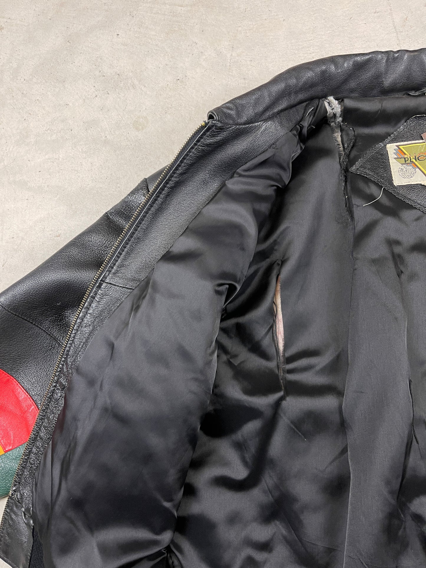 1990s Phase 2 Flag Leather Jacket