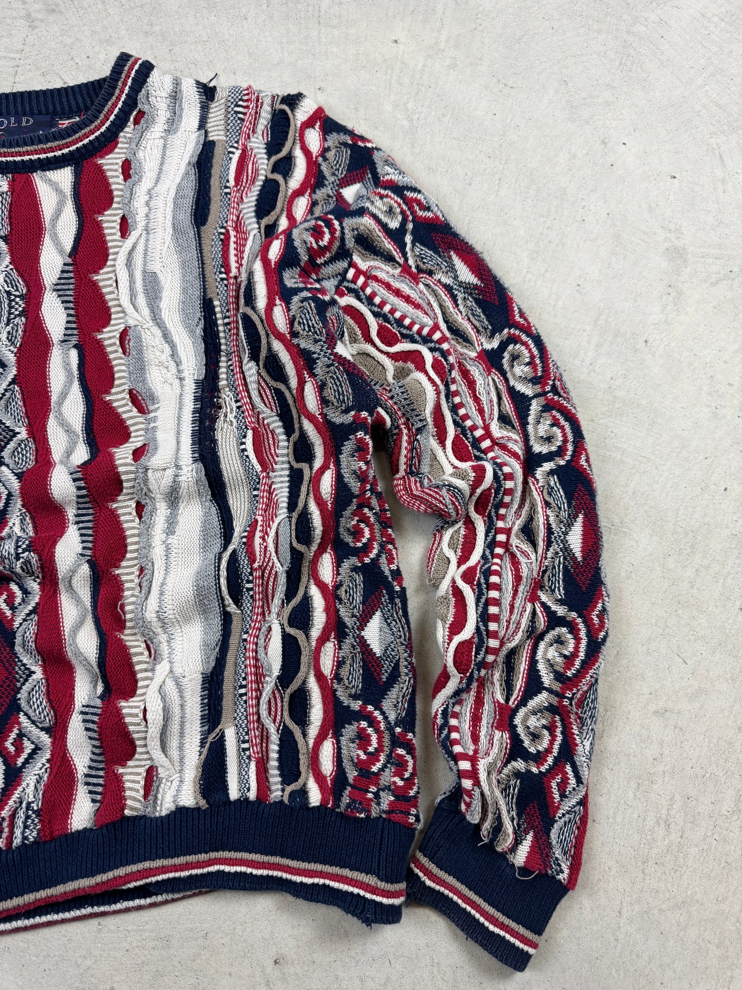 1990’s Coogi-Style ‘Old Glory’ 3D Knit