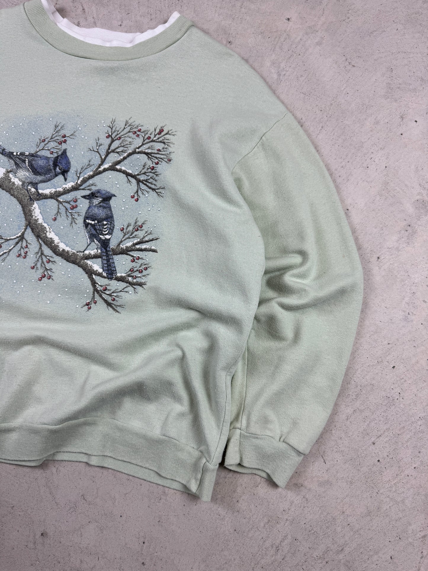 1990s Light Green Bird Crewneck