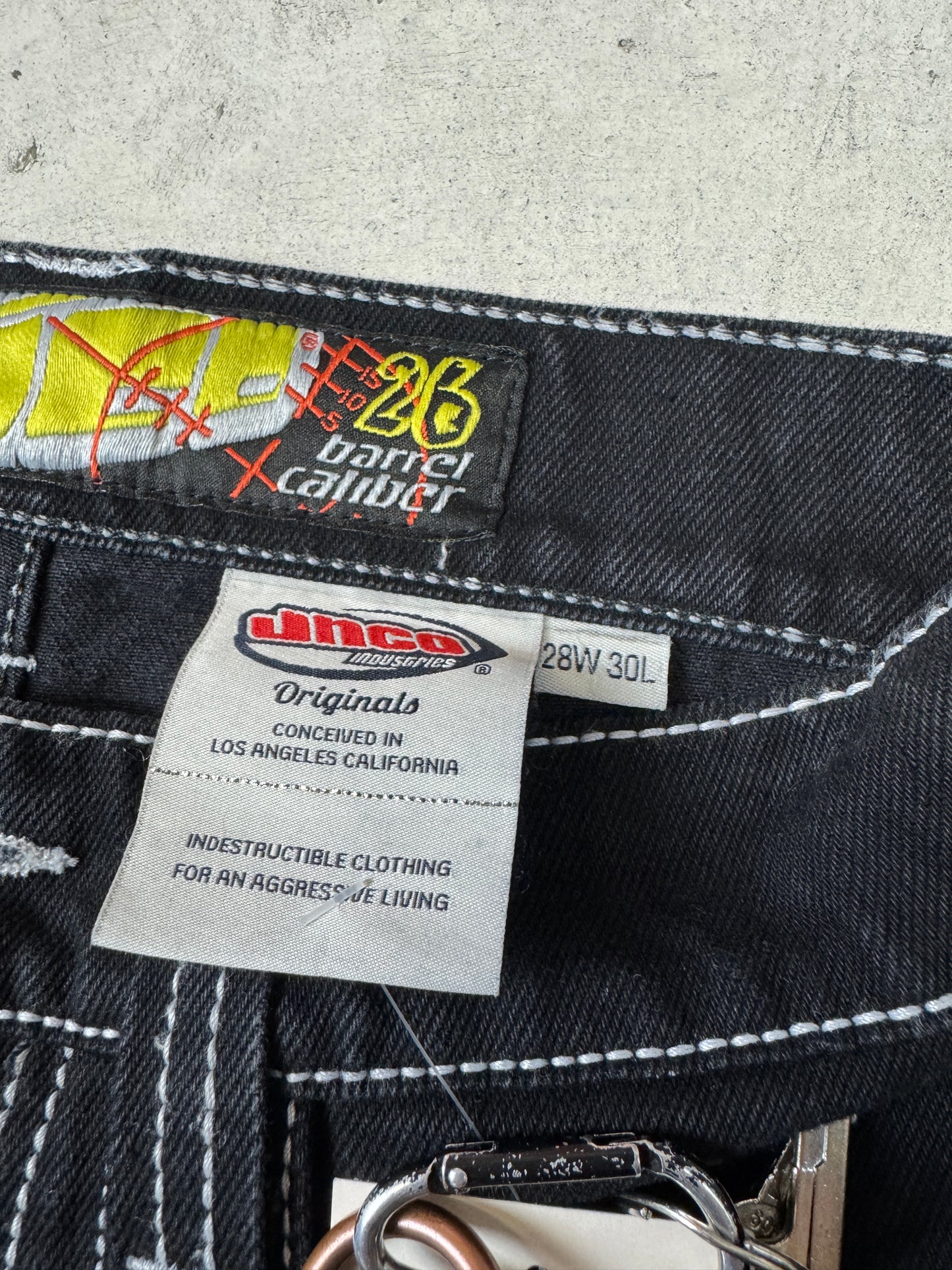 JNCO Twin Cannon Black Denim Flare Jeans