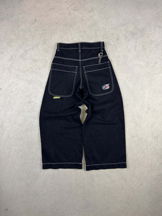 JNCO Twin Cannon Black Denim Flare Jeans