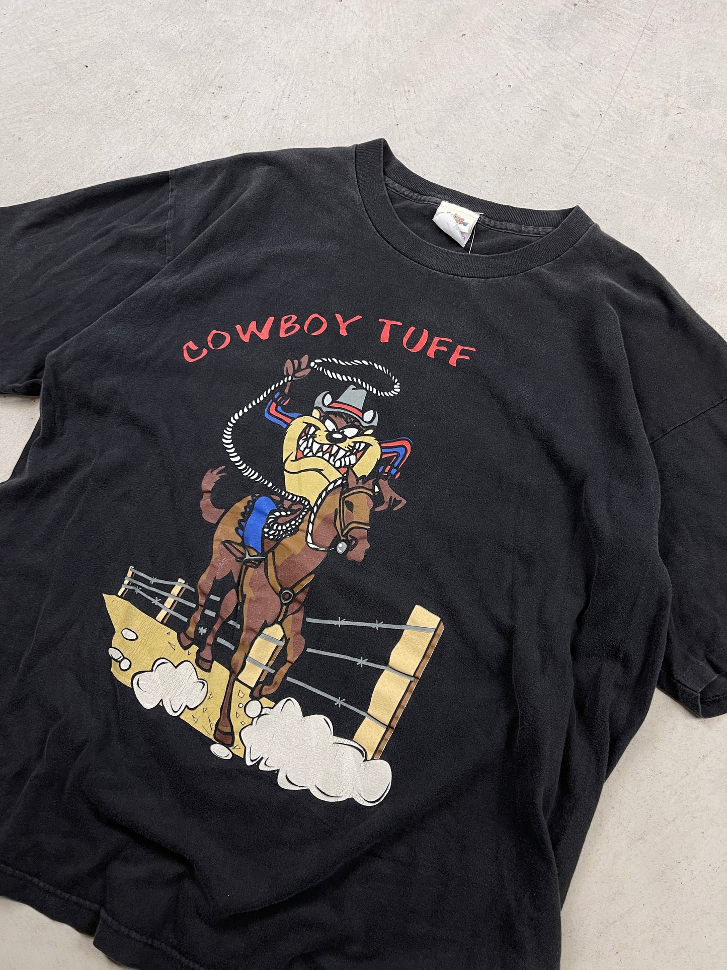 1990s Taz Cowboy Black Tee