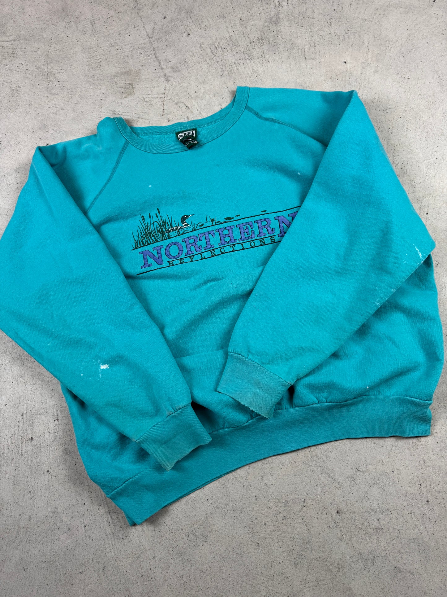 1990s Northern Reflection Teal Duck Crewneck