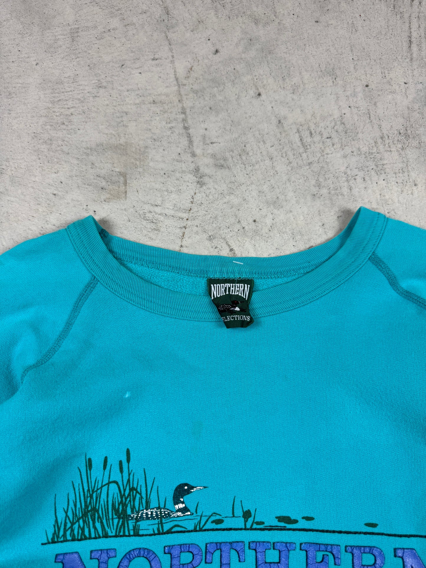 1990s Northern Reflection Teal Duck Crewneck