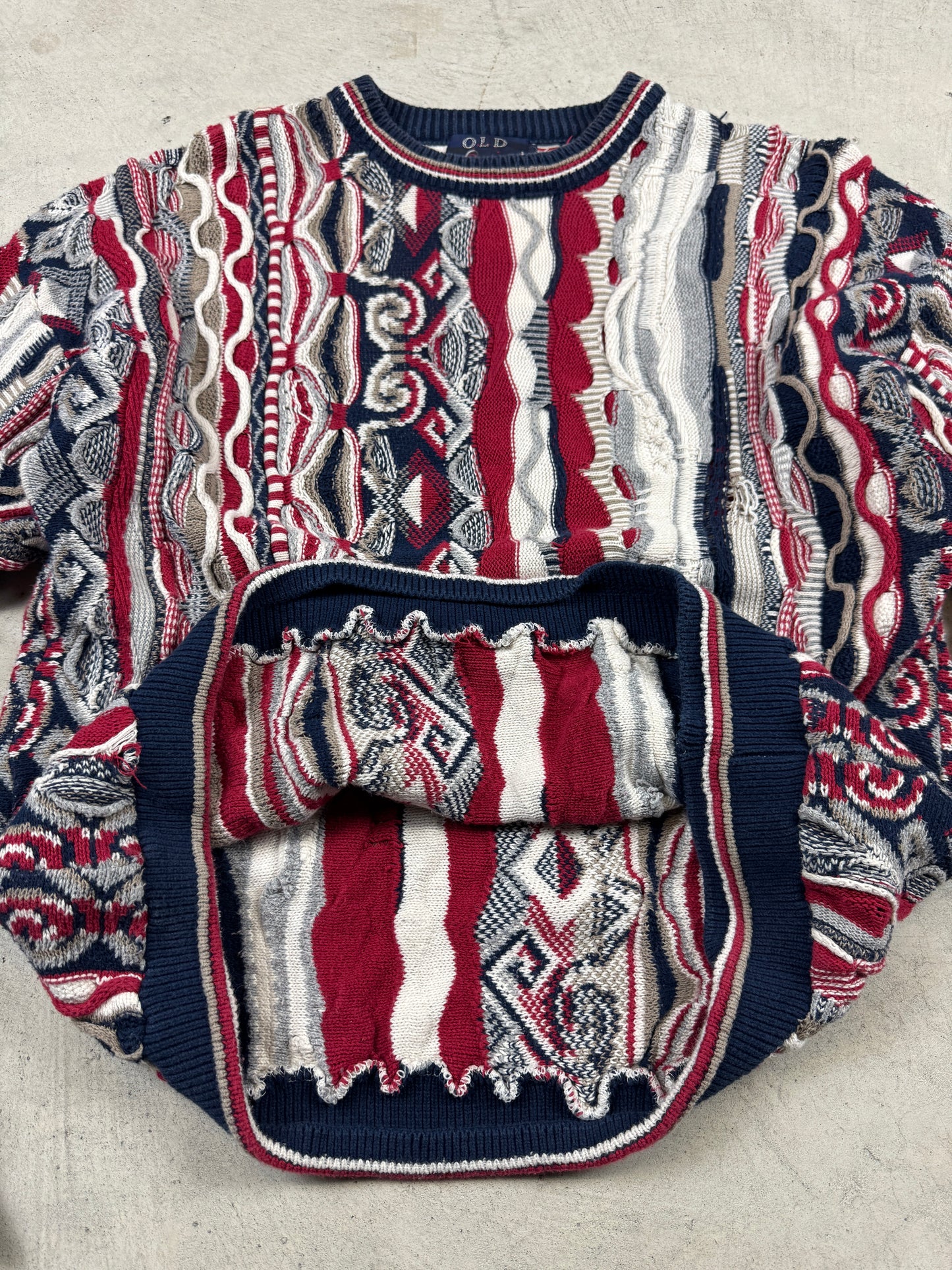 1990’s Coogi-Style ‘Old Glory’ 3D Knit