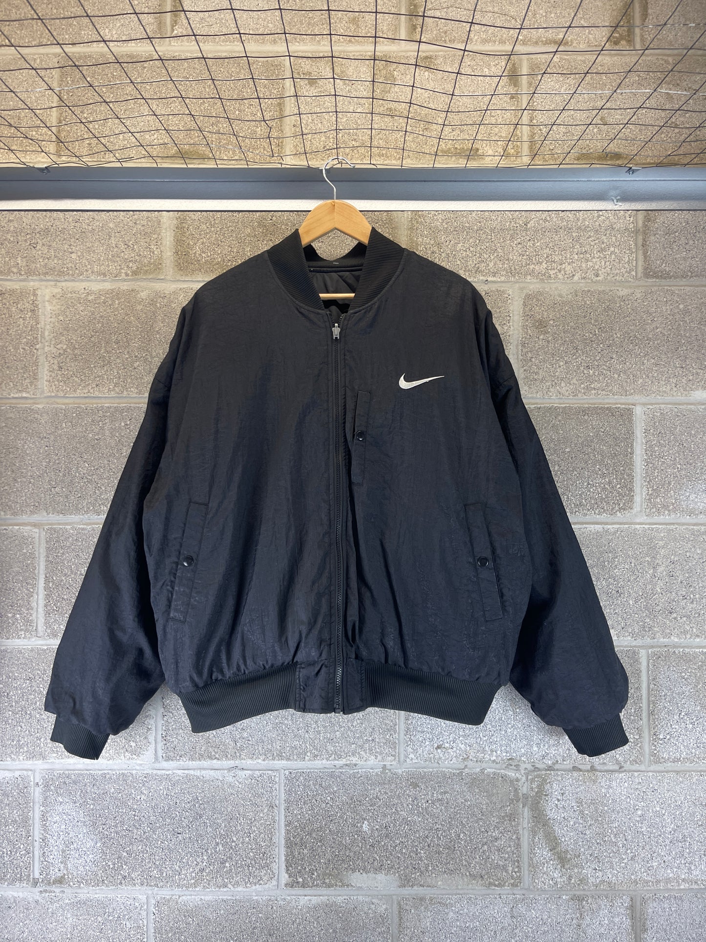 1990s REVERSIBLE Nike Quilted Black Jacket