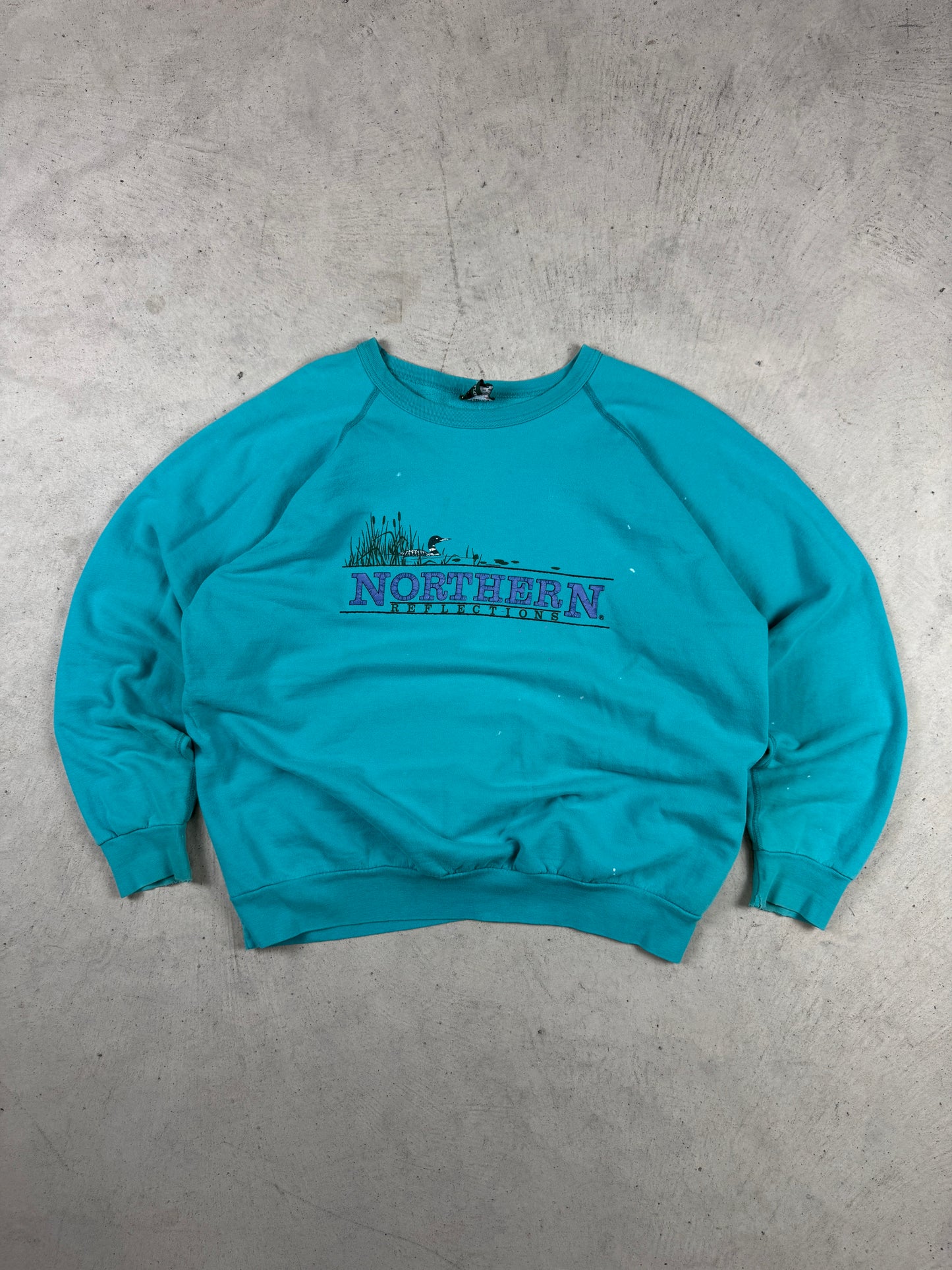 1990s Northern Reflection Teal Duck Crewneck