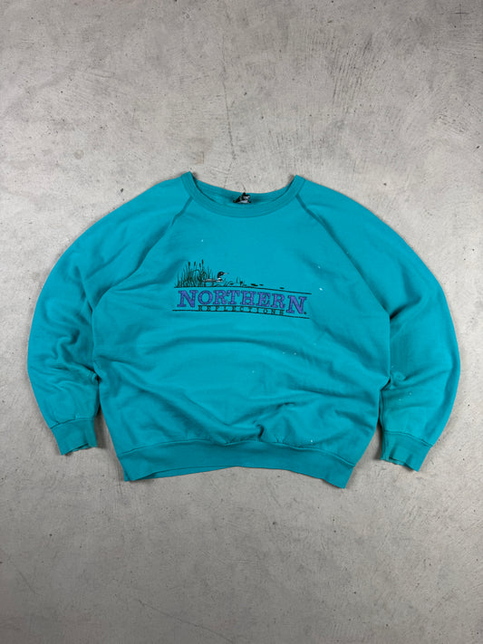 1990s Northern Reflection Teal Duck Crewneck