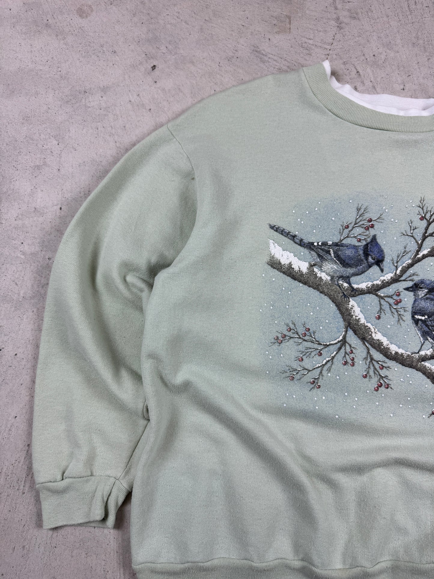 1990s Light Green Bird Crewneck