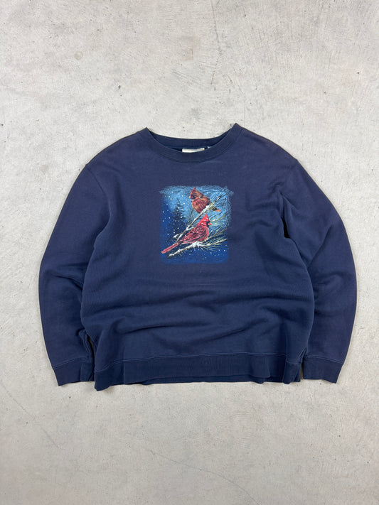 1990s Navy Snowy Birds Crewneck