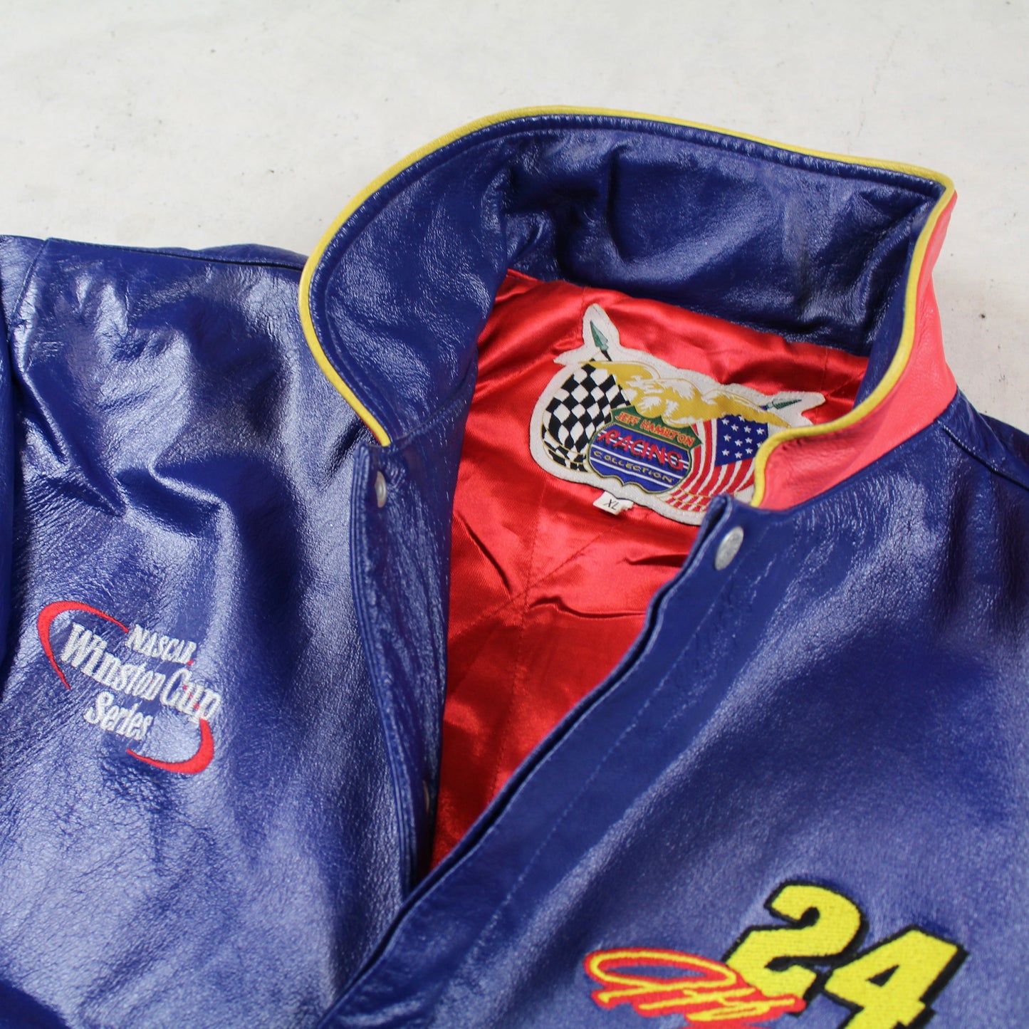 Vintage Dupont Leather Flames Racing Jacket