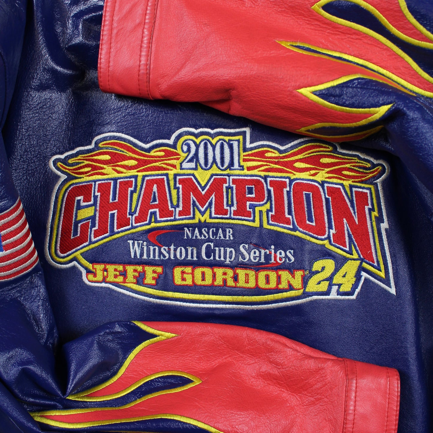 Vintage Dupont Leather Flames Racing Jacket