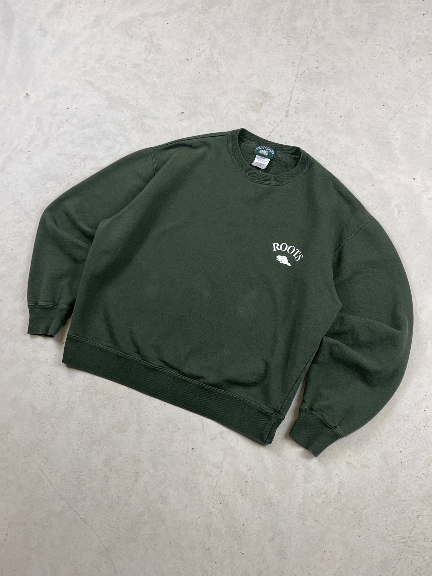 1990s Roots Green Crewneck