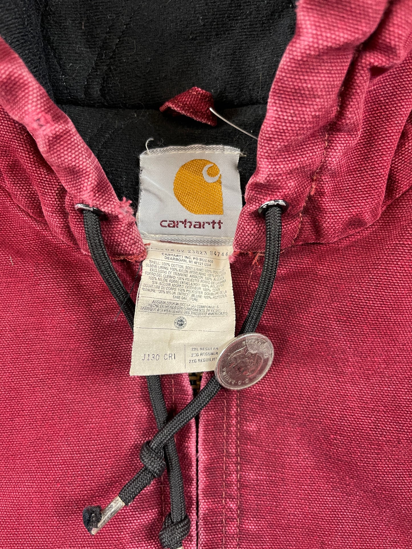 Carhartt 'Wine' Red Hooded Jacket