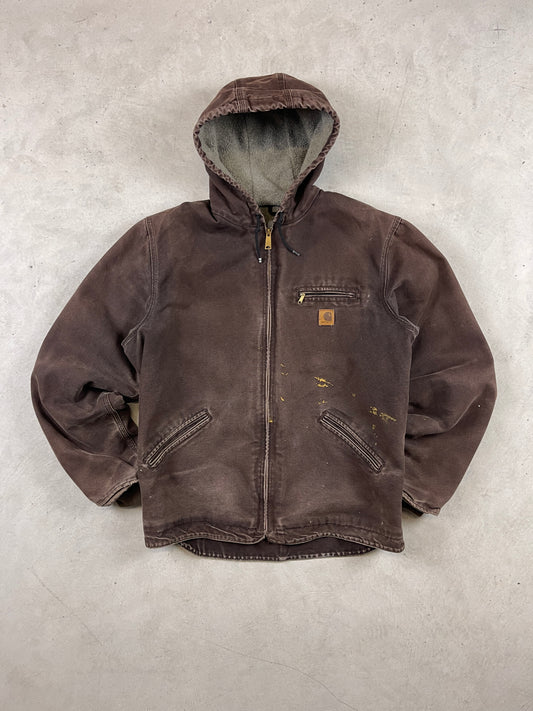 Carhartt Sherpa-Lined Brown Hooded Jacket