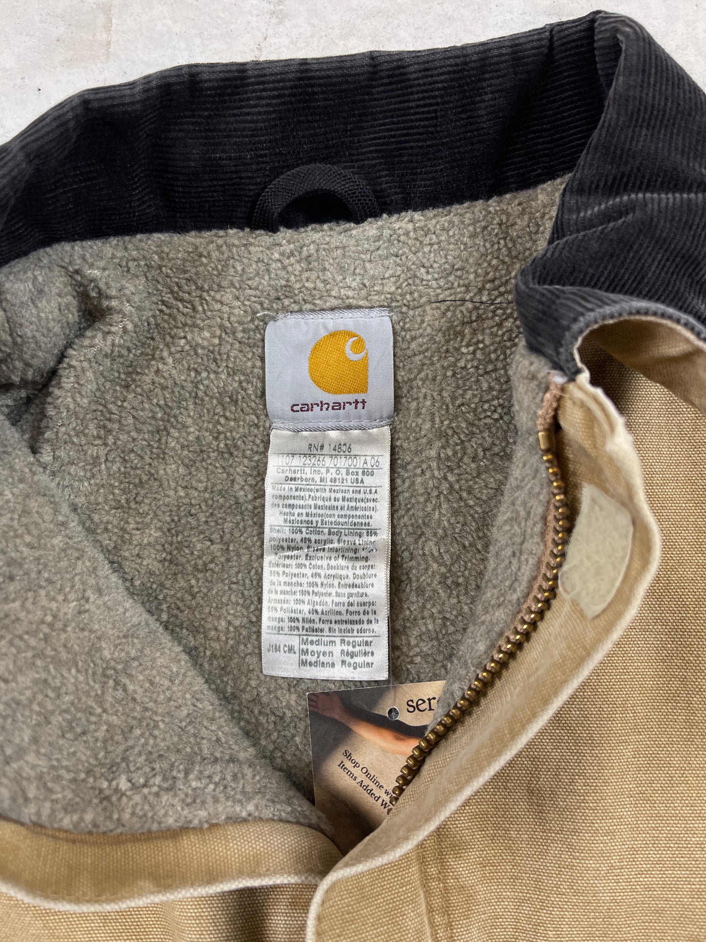 Carhartt Sherpa-Lined Tan Detroit Jacket